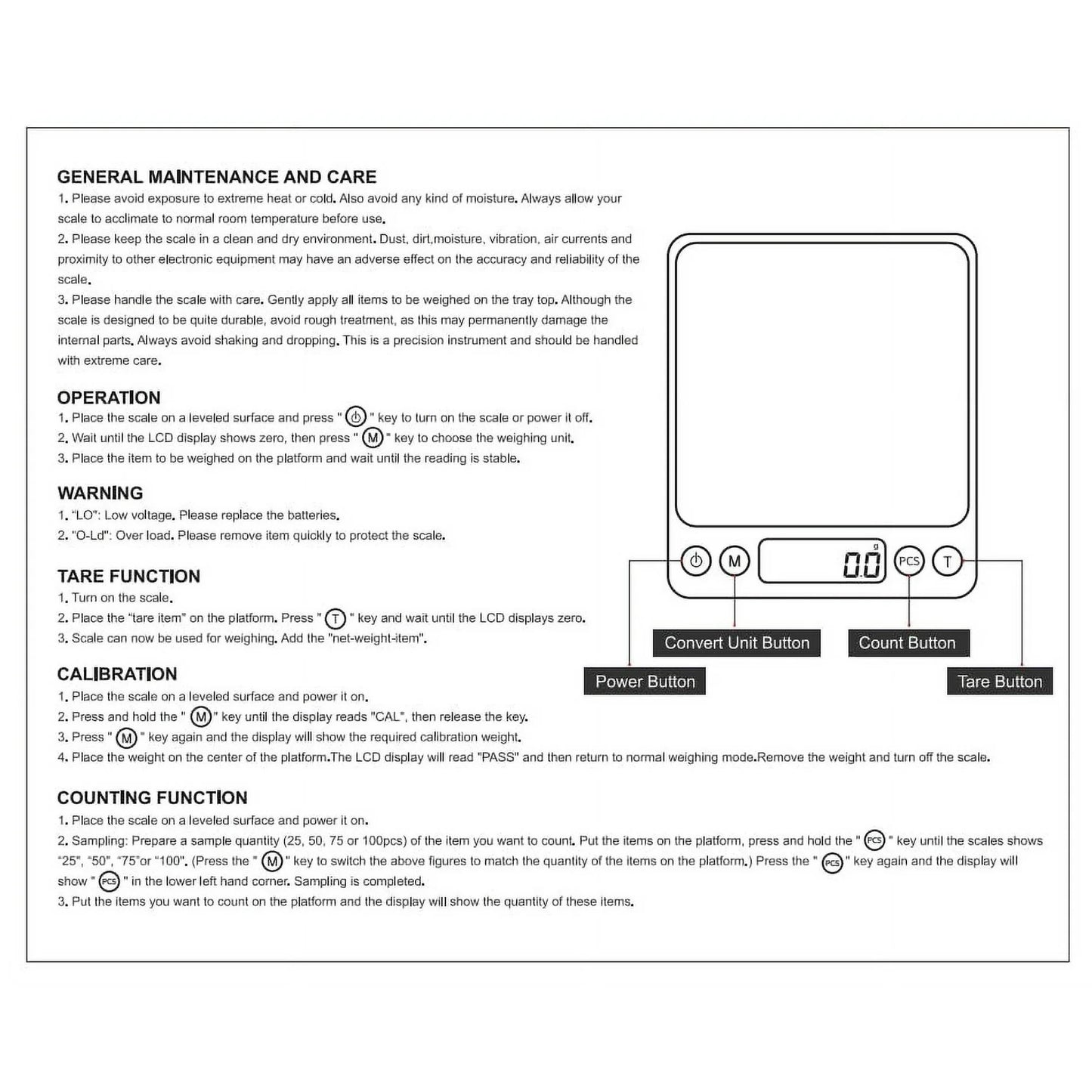 Food Scale with Grams and Oz, Multifunction Kitchen Scale for Food - Small Kitchen Appliances